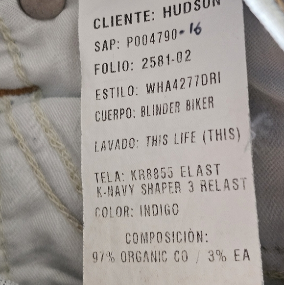 Hudson Jeans High Rise Moto Zipper Blue Jeans 25 NWT - Picture 8 of 8